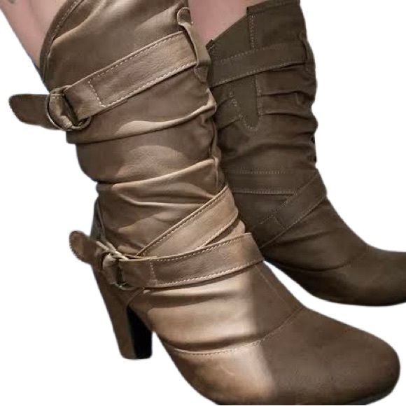 👢Leather Wide Calf Scrunched Belted Twisted X Boots - Picture 7 of 13